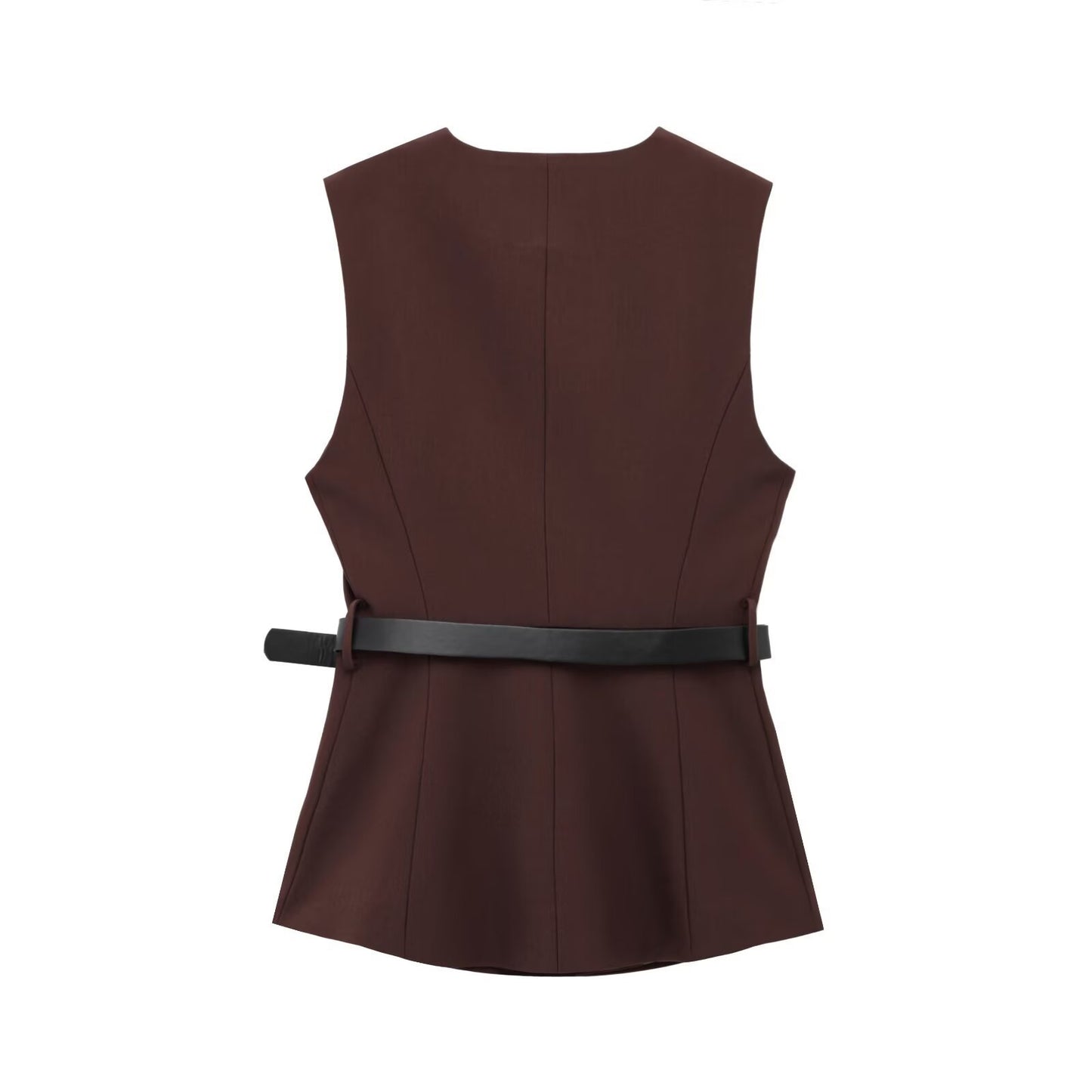 Belt Simple Sleeveless Shirt Bandage